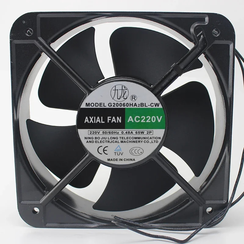 AXIAL 냉각팬 G20060HA2BL-CW 2 와이어 서버 AC 220V 65W 200x200x60mm
