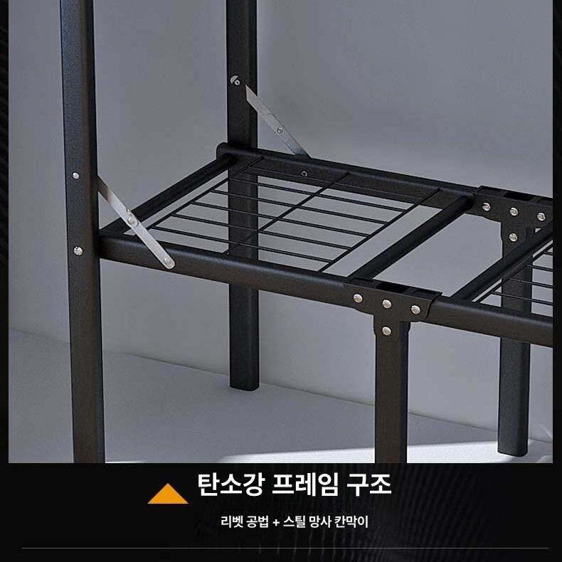 조립식 간이 옷장 수납행거 폴딩 장롱 기숙사 옷걸이 선반 수납장 가정용 간편 - 상세 이미지 3