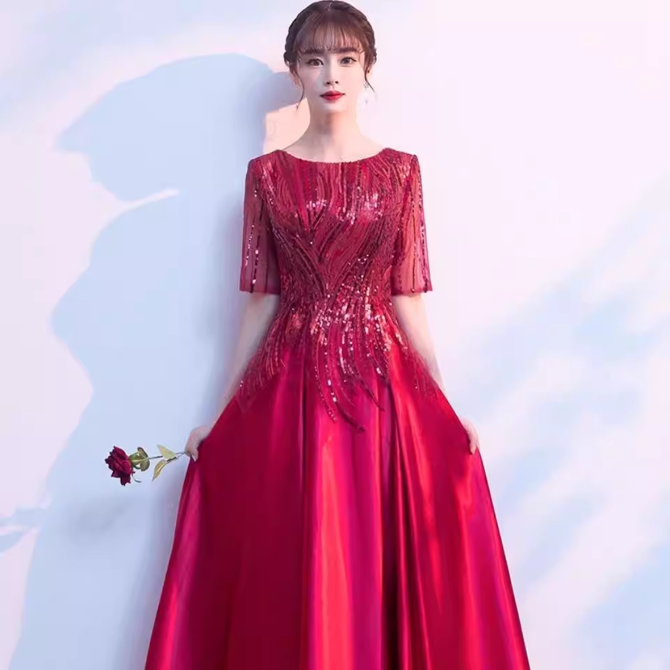 시상식 드레스 촬영 파티 연말룩 연회장 피로연 레드 01 - 상세 이미지 2
