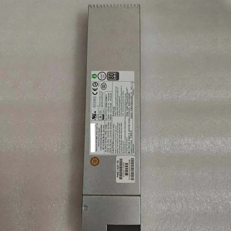 슈퍼마이크로 PWS-742P-1R 예비 전원공급장치 모듈 740W 850W 80 PLUS 플래티넘 1U