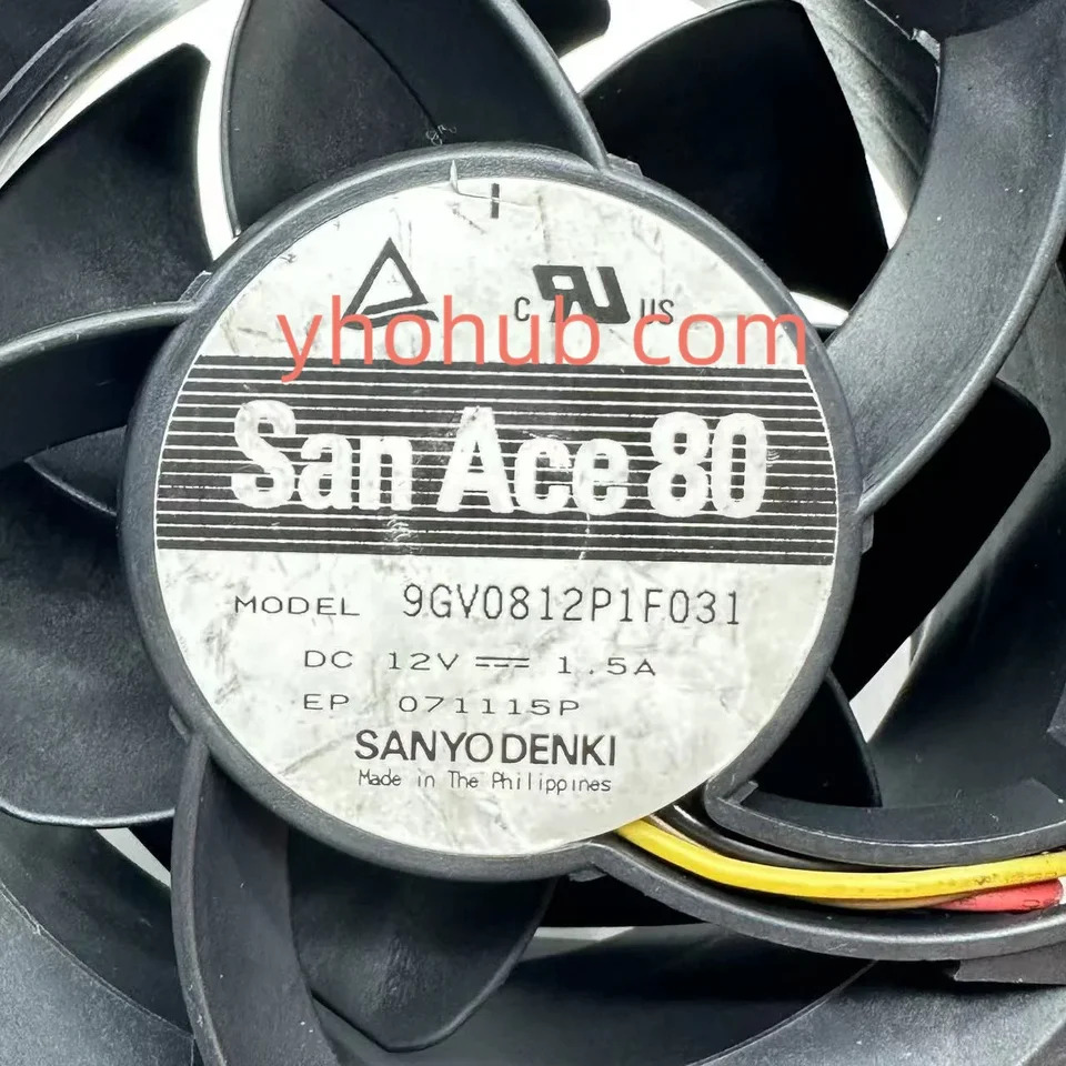 Sanyo Denki 4 와이어 서버 냉각팬 9GV0812P1F031 DC 12V 1.5A 80x80x38mm