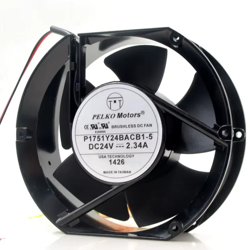 PELKO P1751Y24BACB1-5 서버 냉각팬 DC 24V 2.34A 172x150x51mm 2-와이어