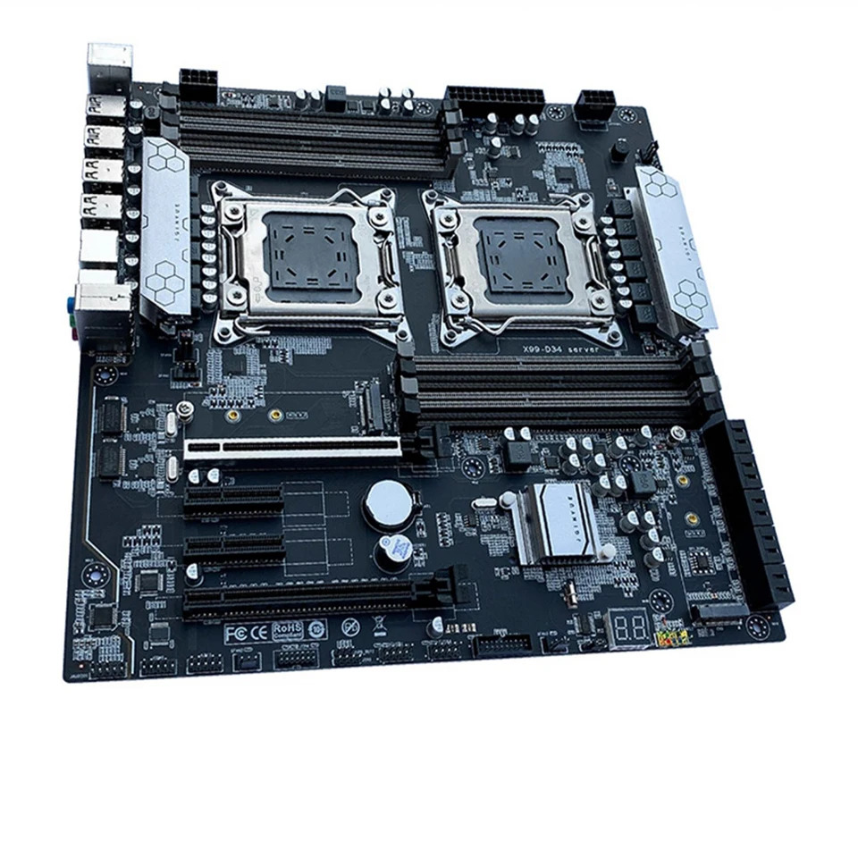 JGINYUE X99-D34 X99 양방향 E- LGA 2011-3 256G DDR3 x 3 DDR4 4 데스크탑 마더보드