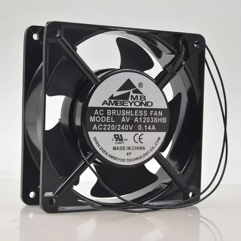 AMBEYOND -A12038HB 2핀 서버 냉각팬 AC 220V 0.14A mm