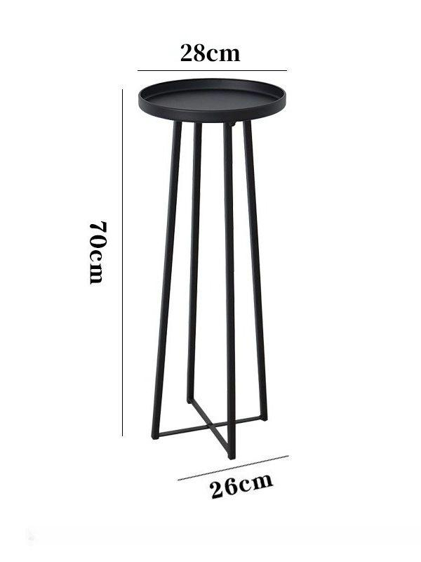 원형 미니협탁 블랙 철제 사이드테이블 인테리어 침대옆 거실협탁 모던 수납 가구 - 상세 이미지 4