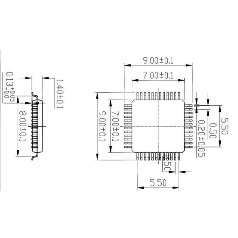 칩 에이징 리퍼 스탠드 STM32FSTM32LQFP48 버닝 QFP48pin-0.5mm-7 x 7mm