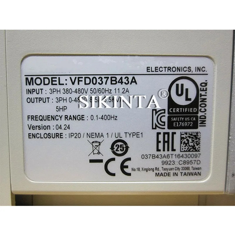 VFD-B 시리즈 인버터 주파수 변환기 VFD037B43A 3.7KW 380V 리퍼