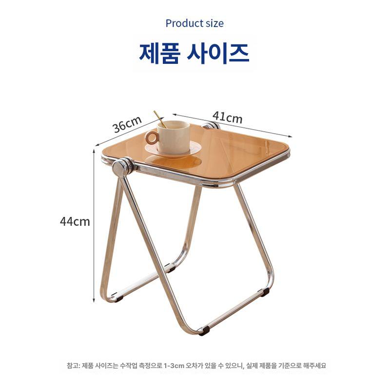 아크릴 커피테이블 투명 인테리어 좌식 모던 거실 디자인 심플한 원룸 아파트 높이 - 상세 이미지 2
