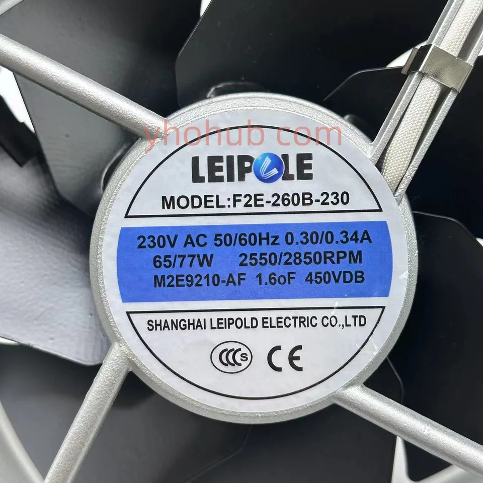 F2E-260B-230 AC 230V 0.34A 225x225x80mm 서버 냉각팬