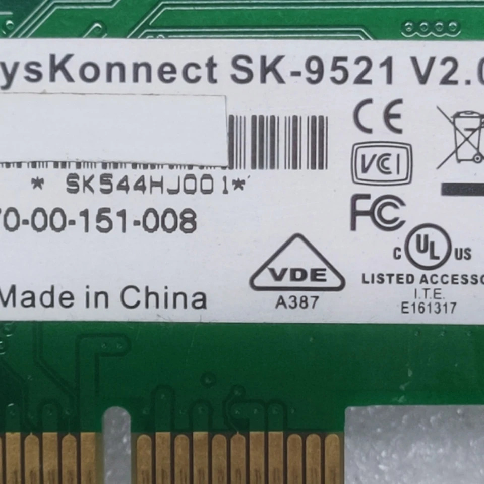 SysKonnect SK-9521 V2.0 PCI NIC 기가비트 이더넷 네트워크