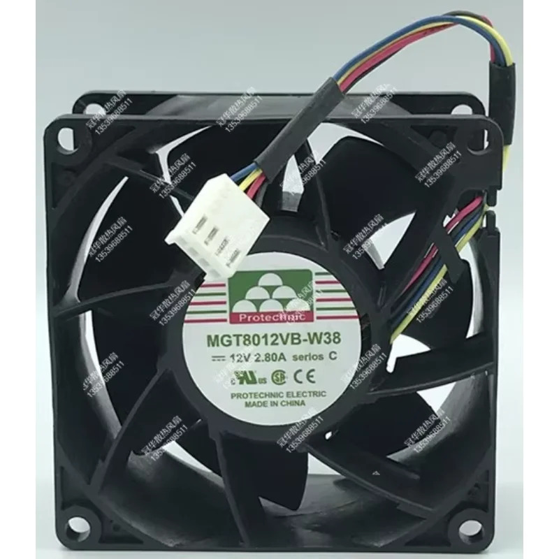 M8012VB-W38 4 선 서버 냉각팬 DC 12V 2.80A 80X80X38mm