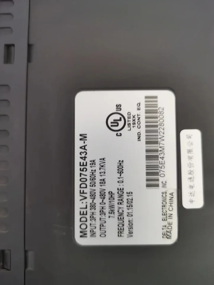 VFD075E43A-M 리퍼 델타 인버터 작동 기능 OK 7.5kW 380V