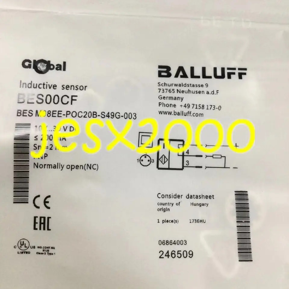 스위치 BES M08EE-POC20B-S49G-003 3 선 PNP BES00CF 1PC