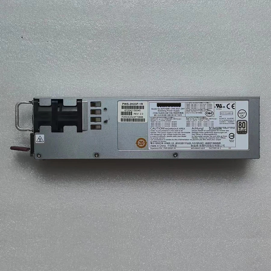 컴퓨터오리지널 스위칭 전원공급장치 CPR--2M1 PWS-2K03P-1R AC-DC 예비 PSU 2000W