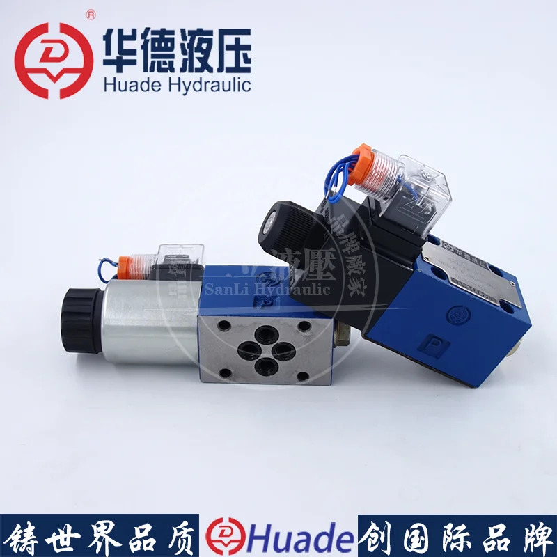 Huade 유압 솔레노이드 방향 밸브 4WE6D 6C 6Y 6EA6HA 3WE6A6B 2위치 4방향 3방향