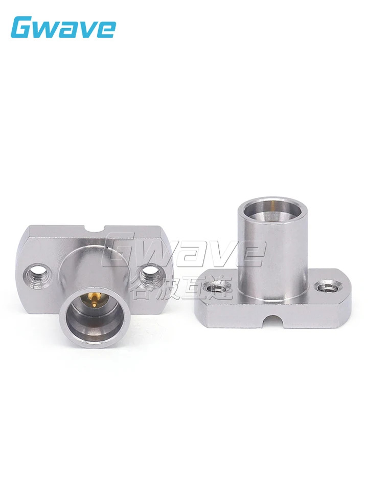 GPO SMP 수 수직 솔더리스 커넥터 더블 홀 플랜지 7.16mm 40GHz GPO-JFD216