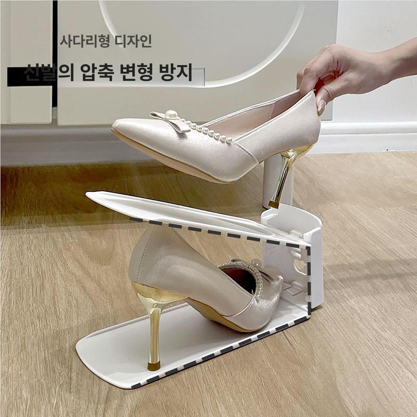 깔끔한 정리대 조절형 신발보관대 슈즈렉 신발보관함 슈즈랙 절약형 현관 - 상세 이미지 5