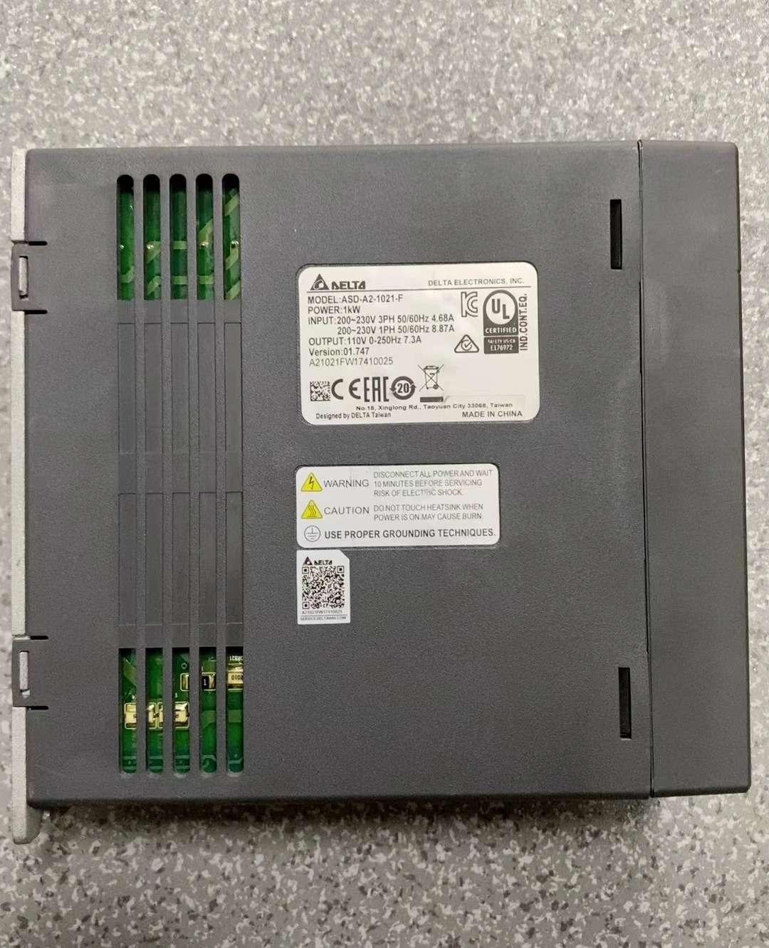 ASD-A2-1021-F 리퍼 서보 드라이브 1.0kW 기능 작동 OK