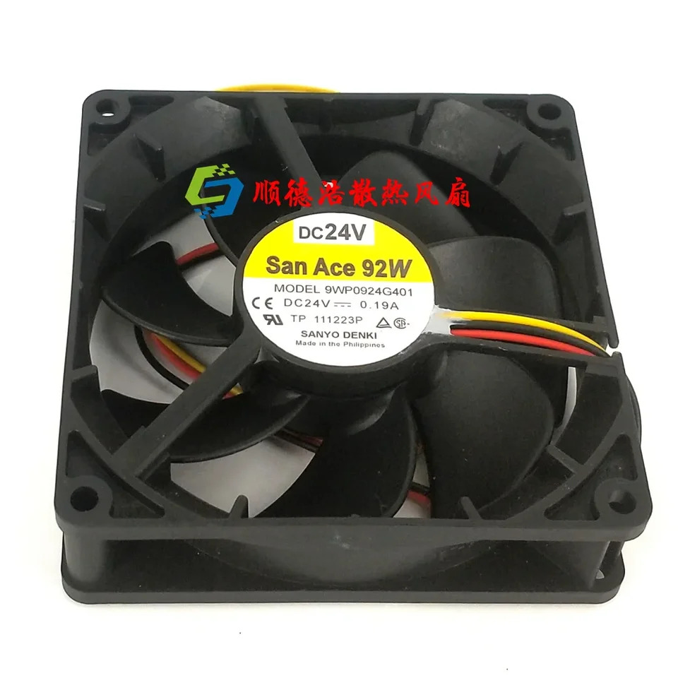 Sanyo Denki 서버 냉각팬 3 선 9WP0924G401 DC 24V 0.19A 90x90x25mm
