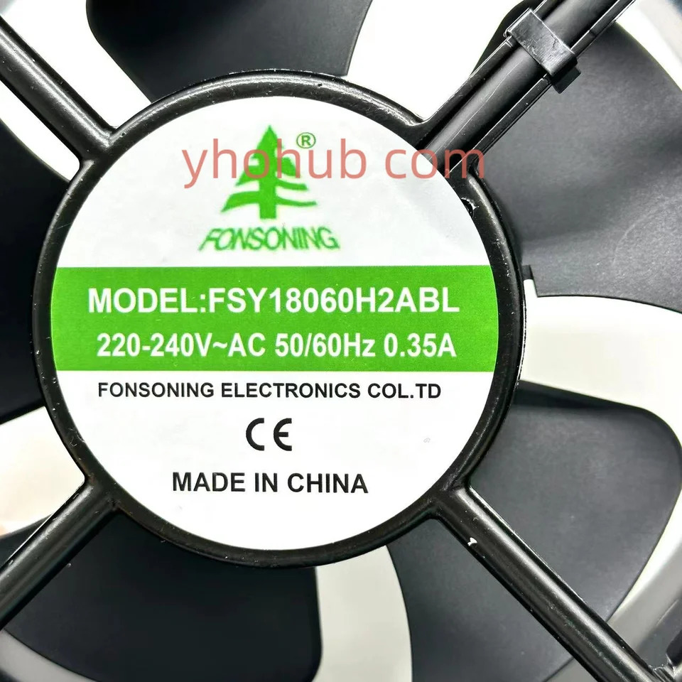 FONSONING 서버 냉각팬 2-와이어 FSY18060H2ABL AC 240V 0.35A 180x180x60mm