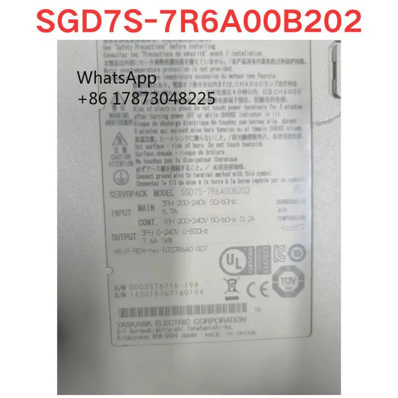 리퍼 SGD7S-7R6A00B202 서보 드라이버 기능 OK