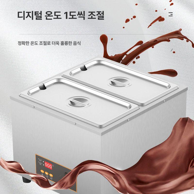 초콜릿 중탕기 업소용 스테인 투명 푸드워머 차핑디쉬 보온기 뚜껑 호텔 독립형 온도 - 상세 이미지 4