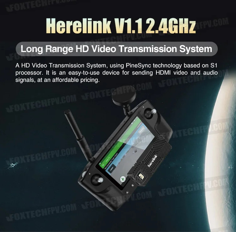 Foxtech Herelink V1.1 U 지상 제어 스테이션 드론 U장거리 HD 비디오 변속기 시스템 2.4GHz