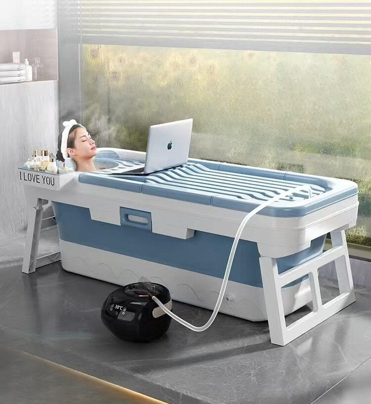 이동형 간이욕조 접이식 성인 목욕 전신 실내 원형 반신욕 좌식 간편 보관 야외