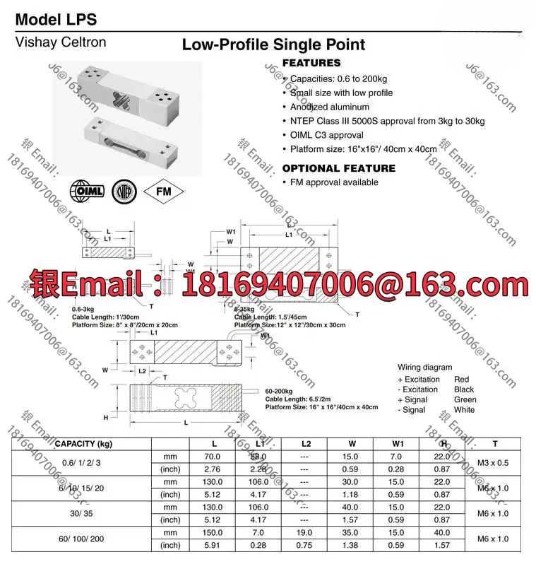 Celtron 센서 LPS 단일 지점 압력 계량 0.6-200kg