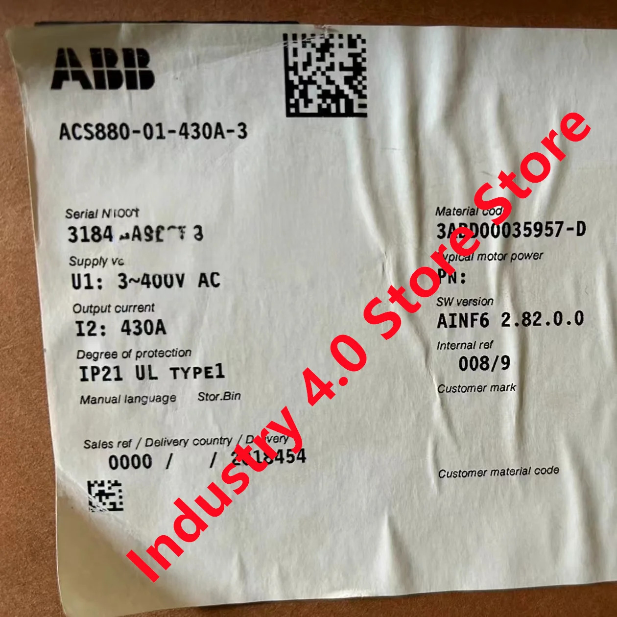 ACS880-01-430A-3 오리지널 신