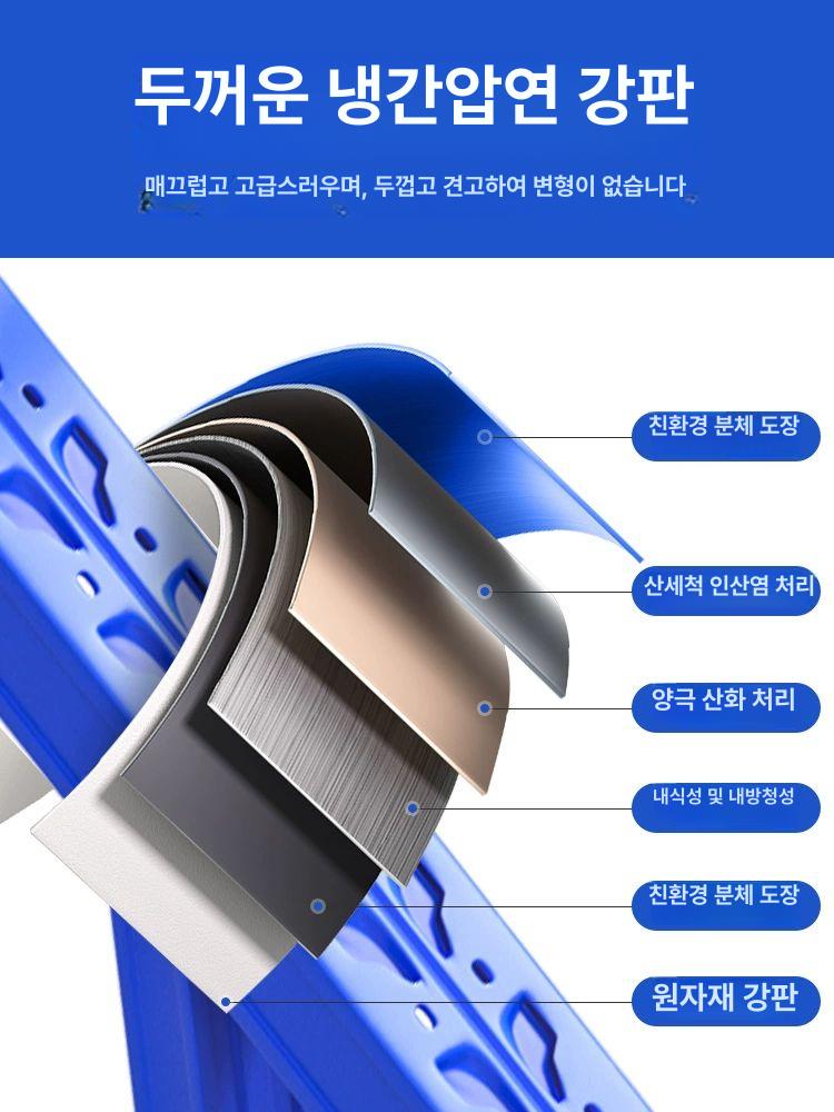 철재 창고렉 무볼트 화물 선반 다용도 공장 진열대 물류창고 창고용 가정용 파레트랙 - 상세 이미지 2