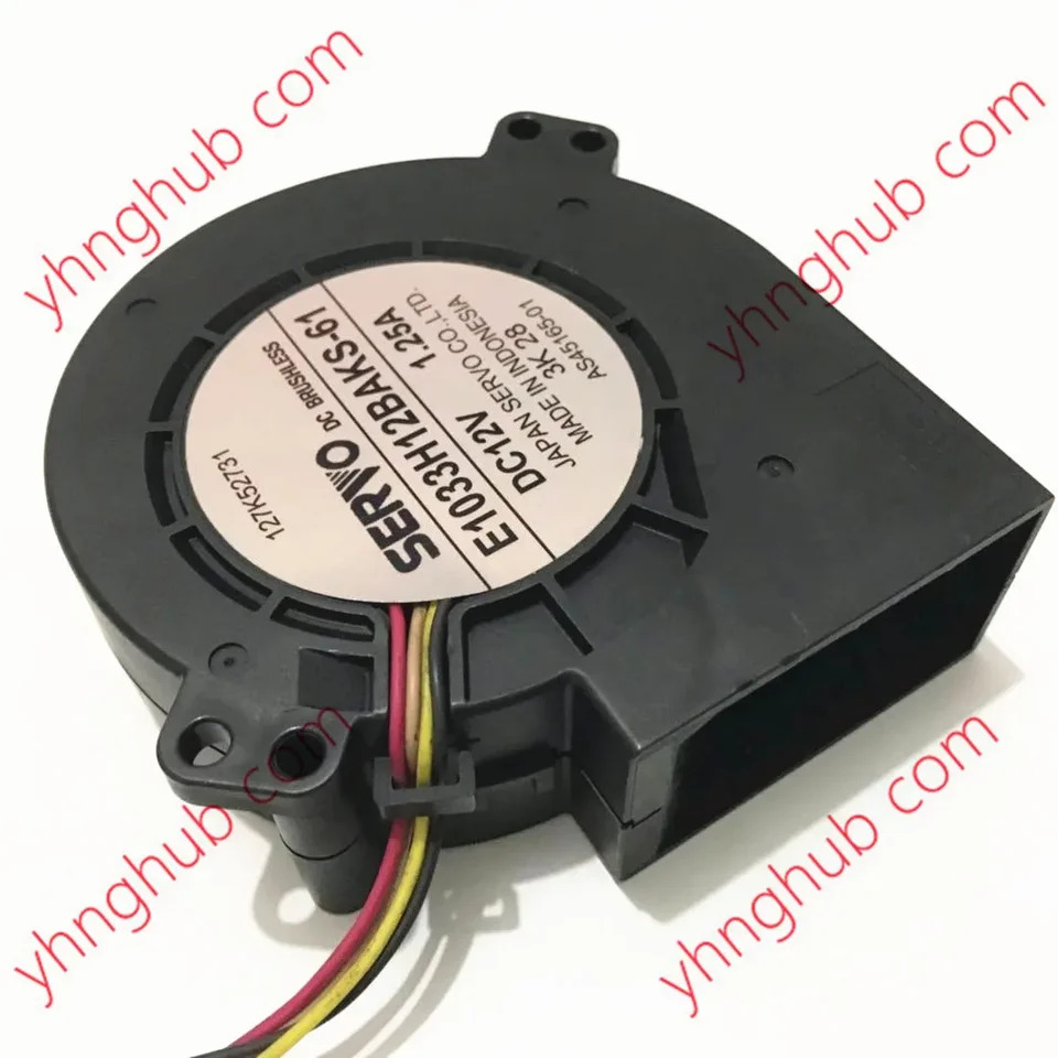 서보 E1033H12BAKS-61 DC 12V 1.25A 97x97x 4 와이어 서버 냉각팬