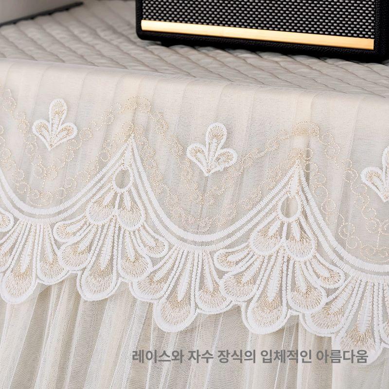 천레이스 덮개 먼지 심플한 직사각형 깔끔한 피아노 자수 우아한 의자커버 보호 - 상세 이미지 5
