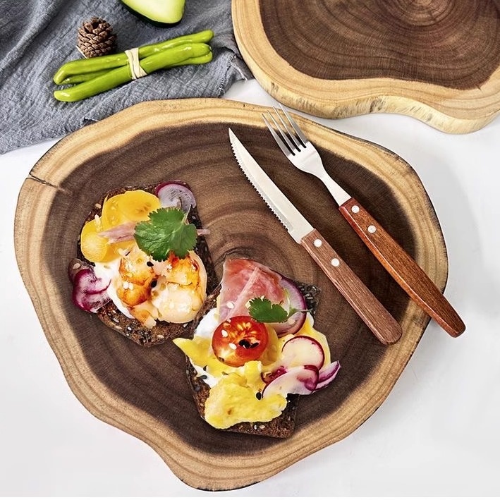 캠핑용 원형도마 우드식기 원목도마 선물 엔드그레인 나무도마 빵도마 - 상세 이미지 5