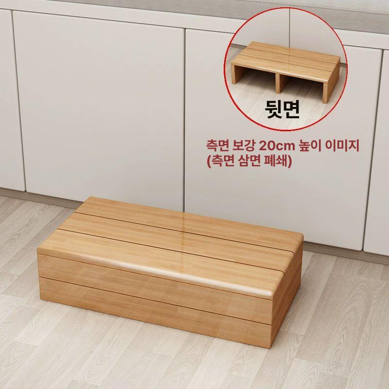 소형 스텝 원목발판 나무 사각 주방발판 현관발판 발받침대 다용도발판 - 상세 이미지 3