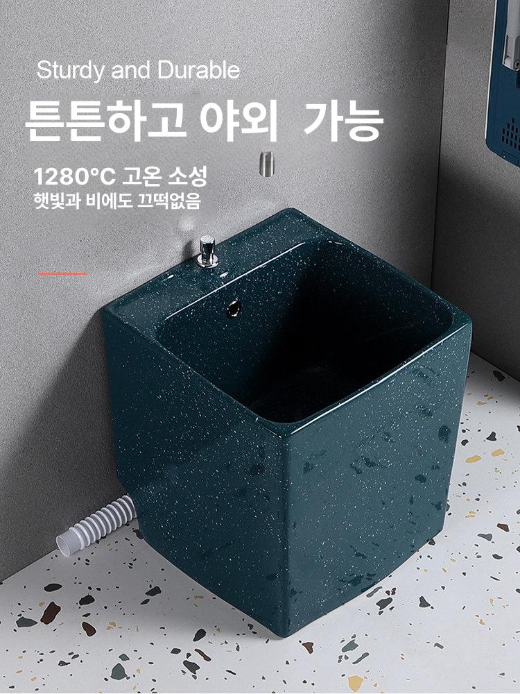 소형 걸래빨이통 이동식 업소용 걸레빨이통 대걸레통 물걸레 청소용품 도구함 - 상세 이미지 3