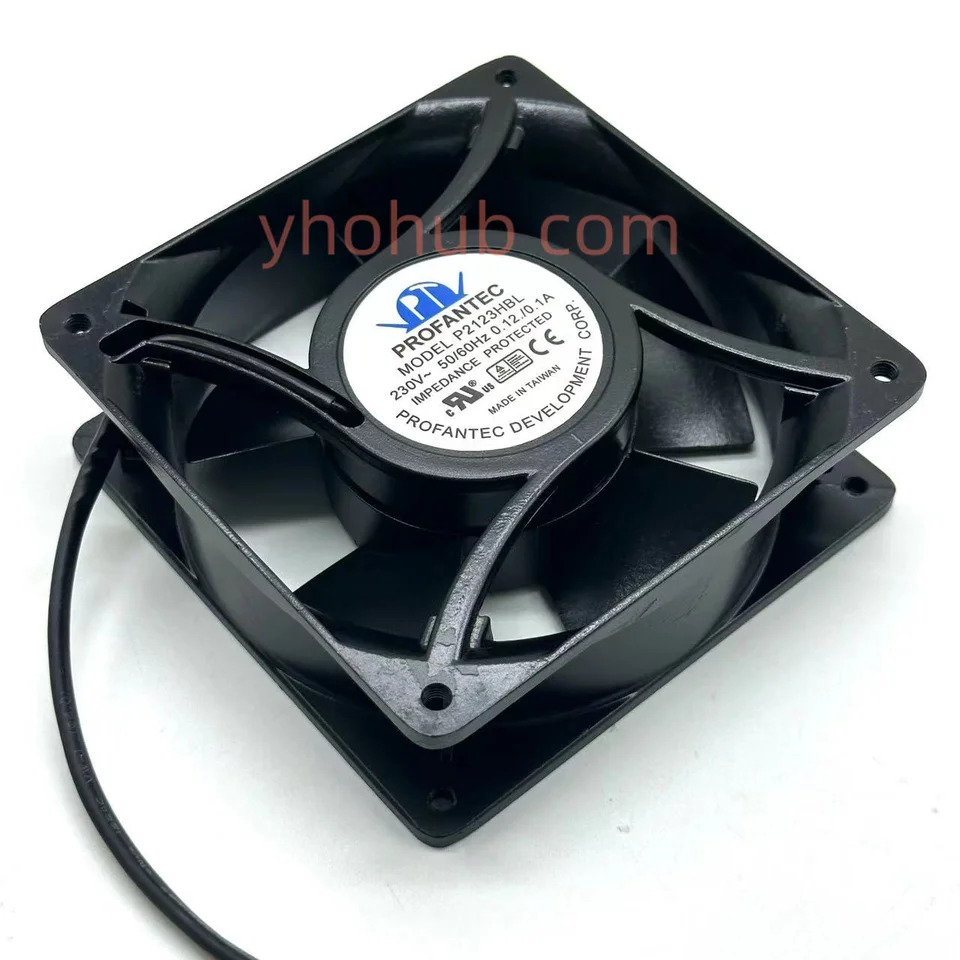 PROFANTEC 2 와이어 서버 냉각팬 P2123HBL AC 230V 0.12A 0.1A mm