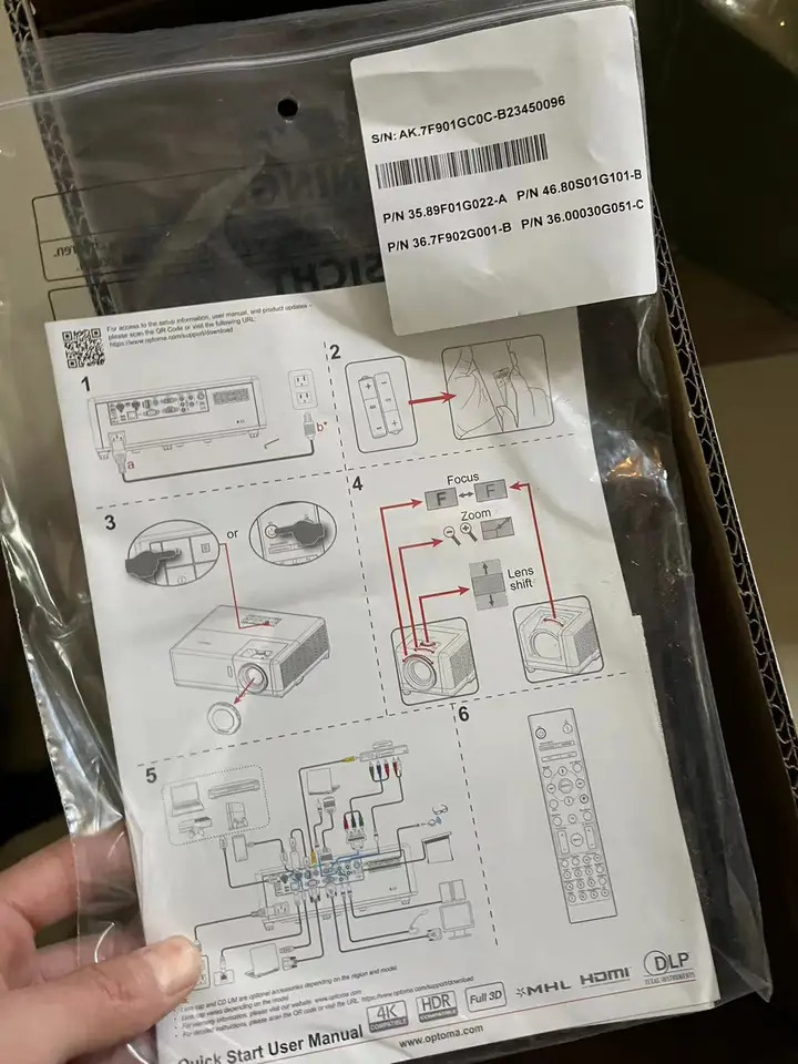 Optoma ZH406ST/ZH406STx 프로젝터