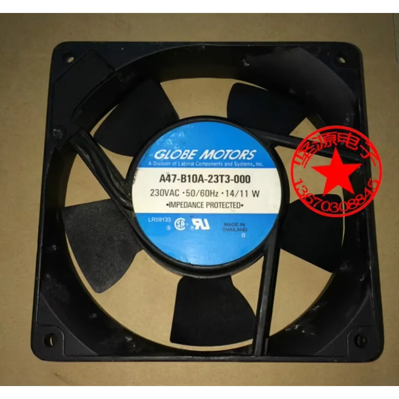 글로브 모터 A47-B10A-23T3-000 서버 냉각팬 AC 230V 14W 120x120x25mm