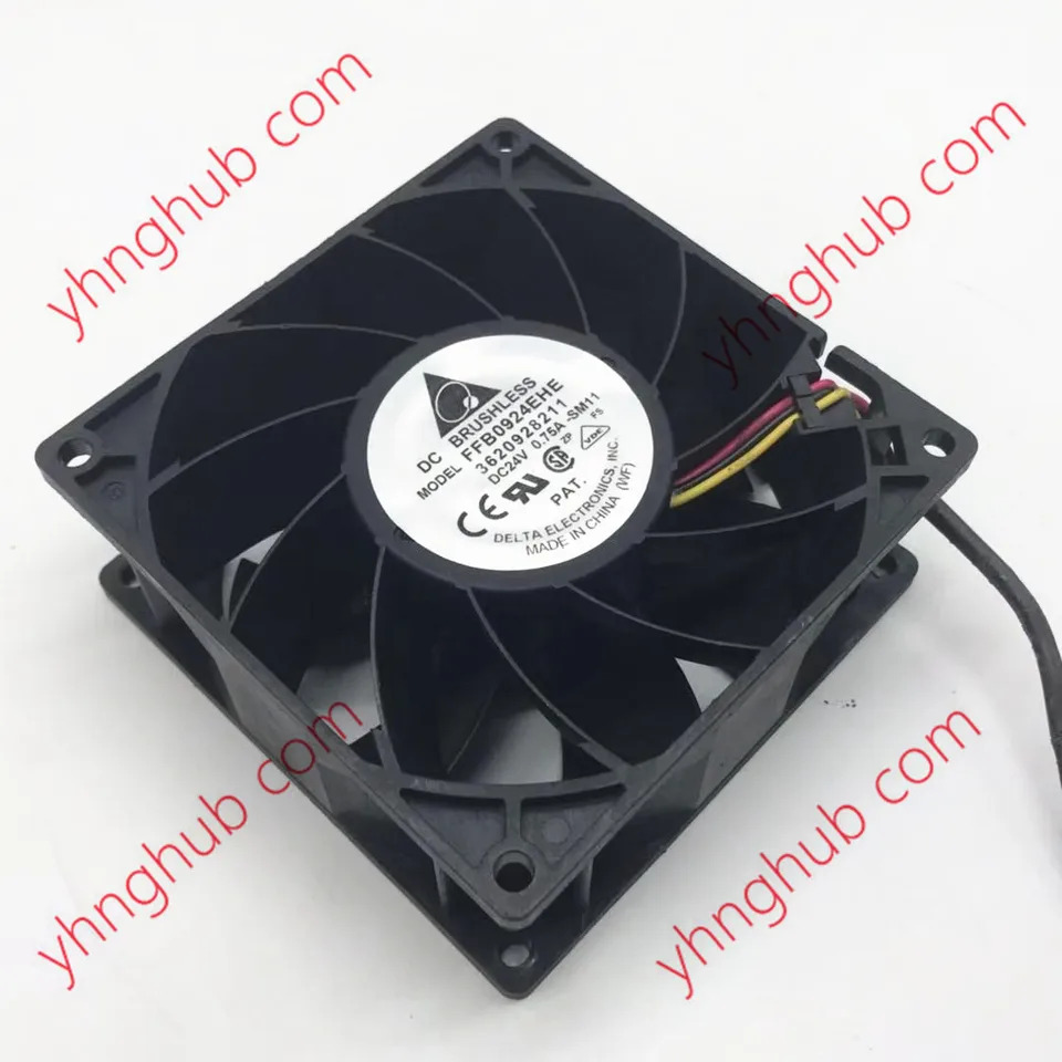Delta Electronics FFB0924EHE SM11 DC 24V 0.75A 90x90x28mm 3 선 서버 냉각팬