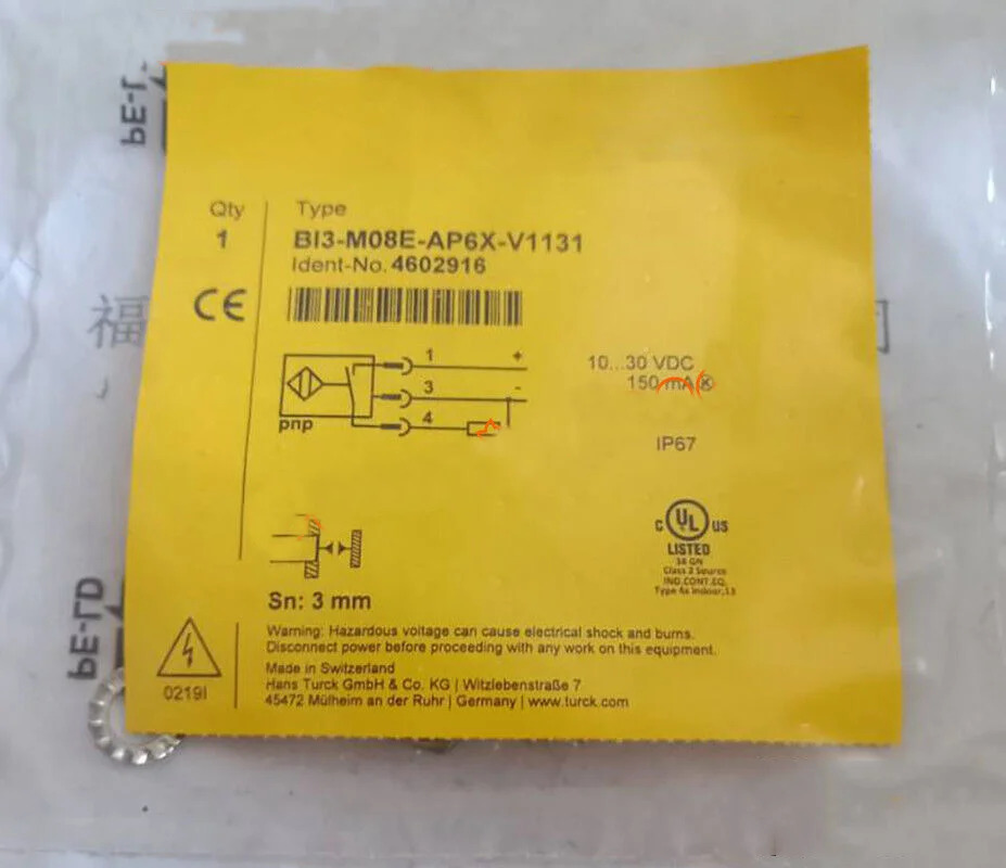 TURCK 스위치 센서 Bi3-M08E-AP6X-V1131 Bi08EAP6XV1131신