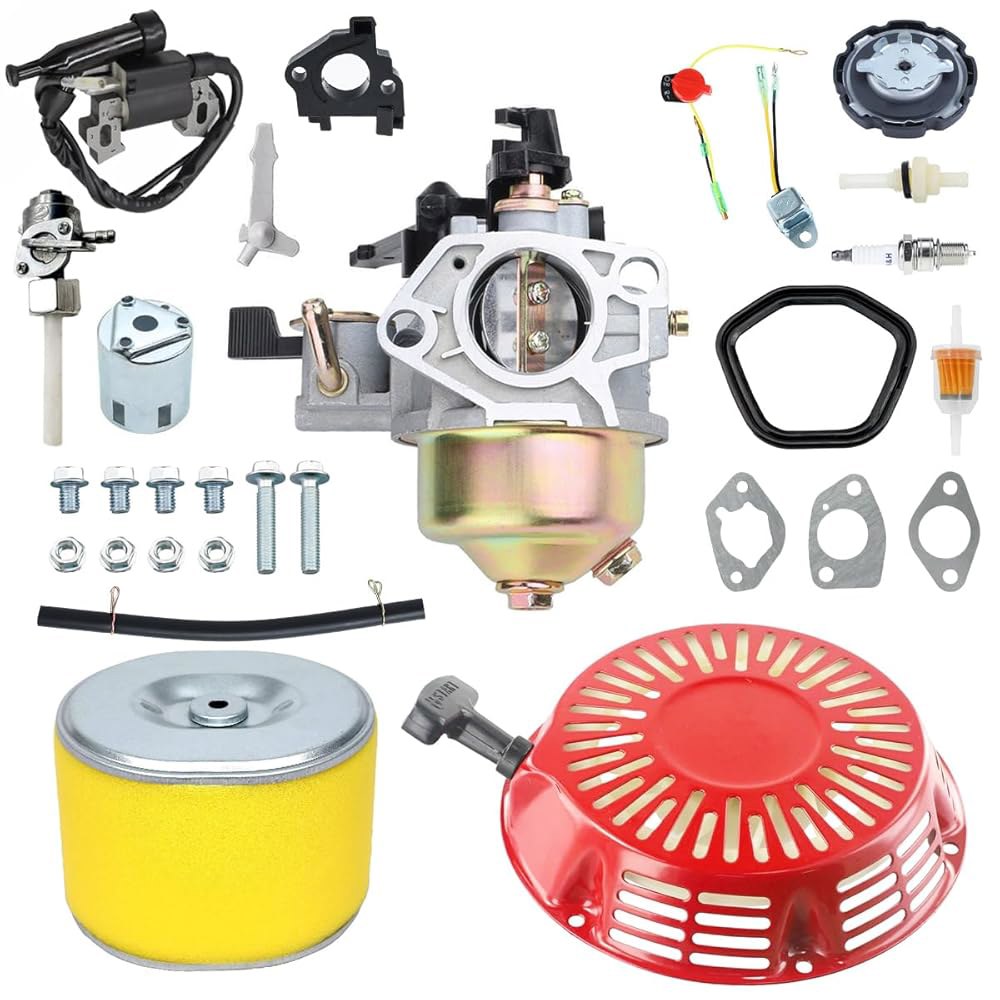 GX240 혼다 8HP GX270 9Hp 16100-ZH9-W21 스타트 점화 기화기, 잔디 발전기 깎는 엔진용 코일 포함 필터, 풀 에어 기화기 교체품, 어셈블리, 기계 - 상품 이미지