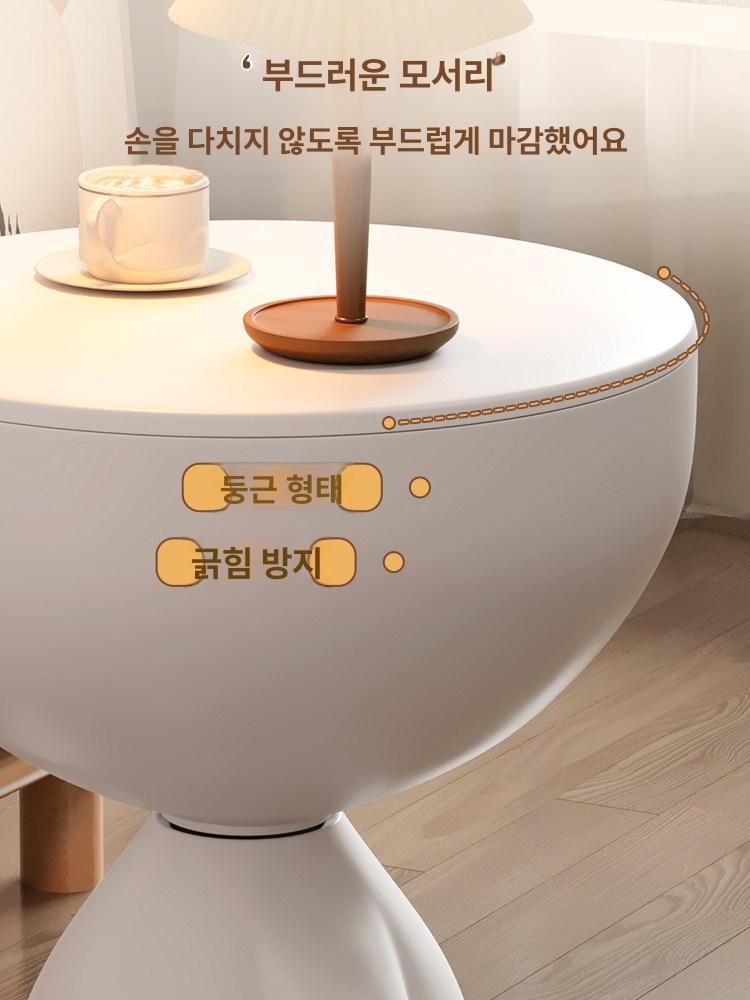 미니 원목 사이드테이블 인테리어 보조 간이 협탁 거실 엔틱 창가 원형테이블 - 상세 이미지 5