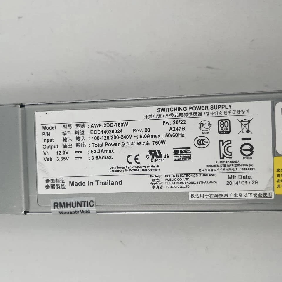 SUN T5140 5120 X4170 760W 전원공급장치 7001497-J 300-2143 300-2233 300-2299 AWF-2DC-760W