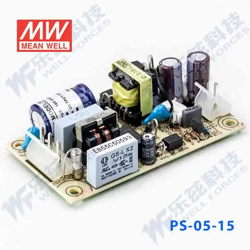 PS-05-15 대만 Mingwei DC 전압 조정기 PCB 베어 보드 스위치 전원공급장치 0.35A 기판 5W15V