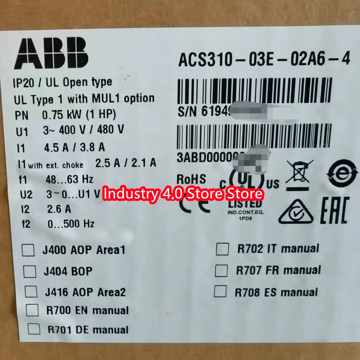VCS310-03E-08A0-43AUA0000039631