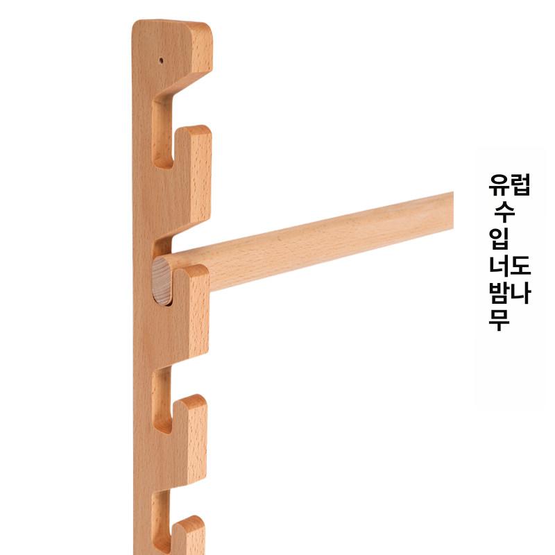 원목 스탠드옷걸이 설치형 다용도 코트 수납행거 스탠드형 공간절약 수납용 침실용 - 상세 이미지 4