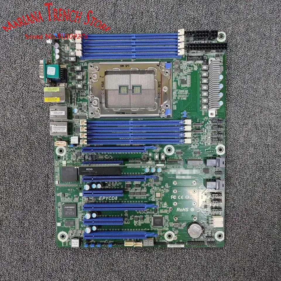 ASRock호환 마더보드 소켓 SP3 LGA4094 EPYC 7002/7001 시리즈 프로세서 패밀리 DDR4 SATA3 PCIe3.0