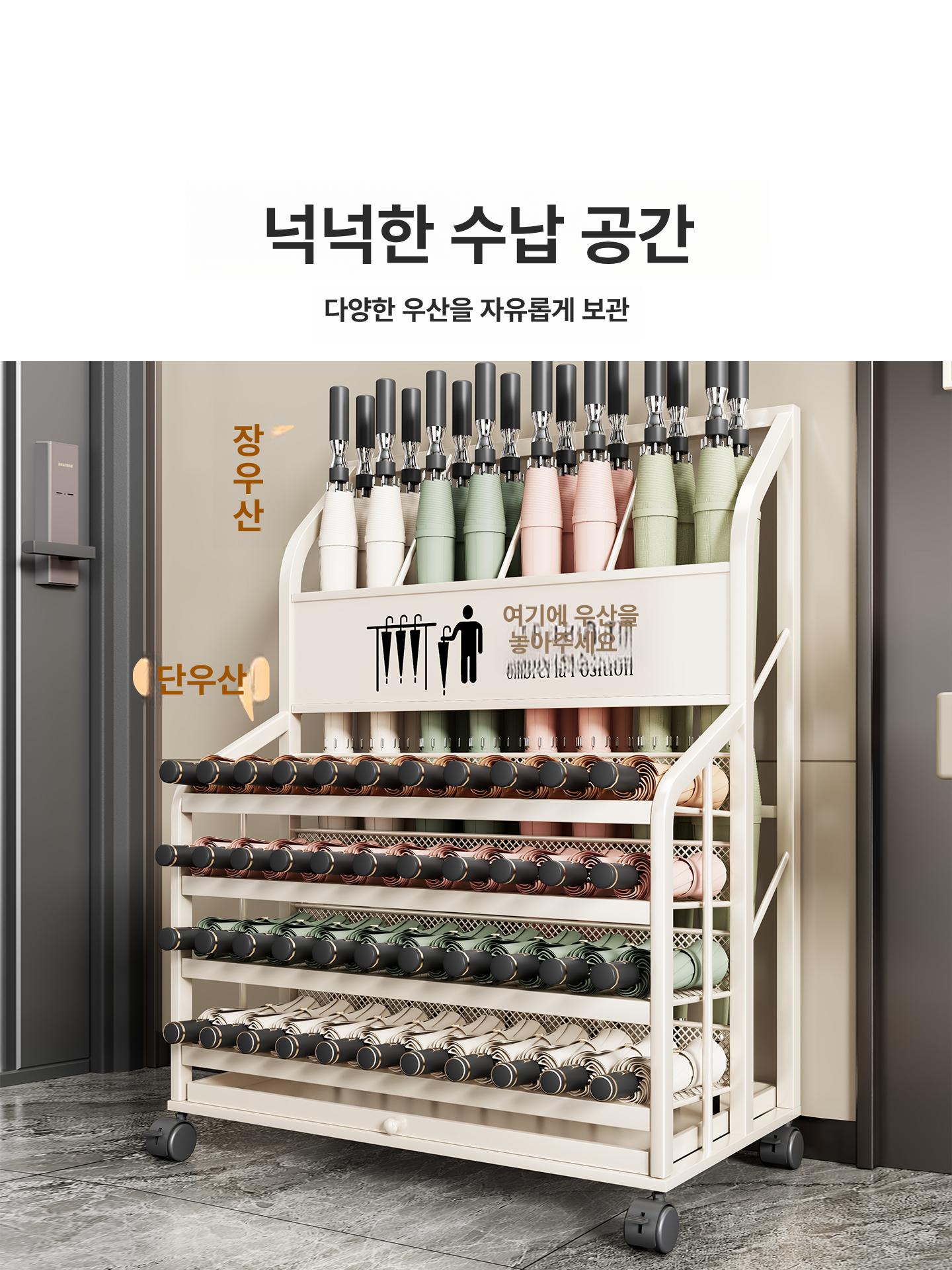 철제 진열선반 보관함 이동식 수납 정리함 정리대 다용도 철망 트롤리 전시대 무빙 - 상세 이미지 4