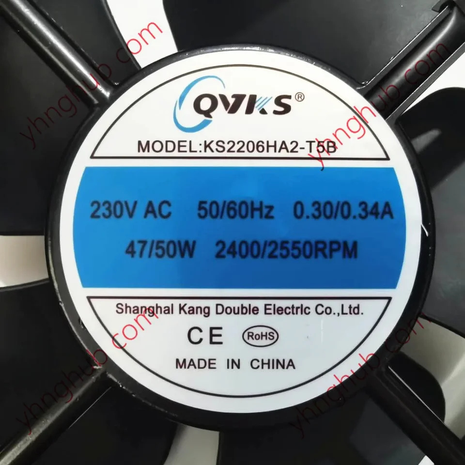 QVKS Kanshuang KS2206HA2-T5B 2핀 서버 냉각팬 AC 230V 0.30A 200x200x60mm